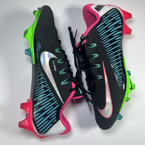 Nike Vapor Edge 360 VC Black Teal Pink Men's 9.5 Football Cleats FN7856-001 Rare - Picture 3 of 10